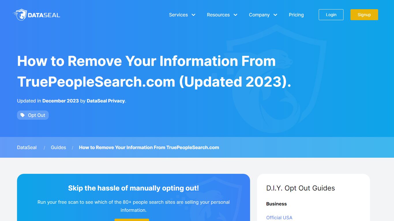 TruePeopleSearch.com Opt Out Guide: Deleting Your Info (2023) - DataSeal